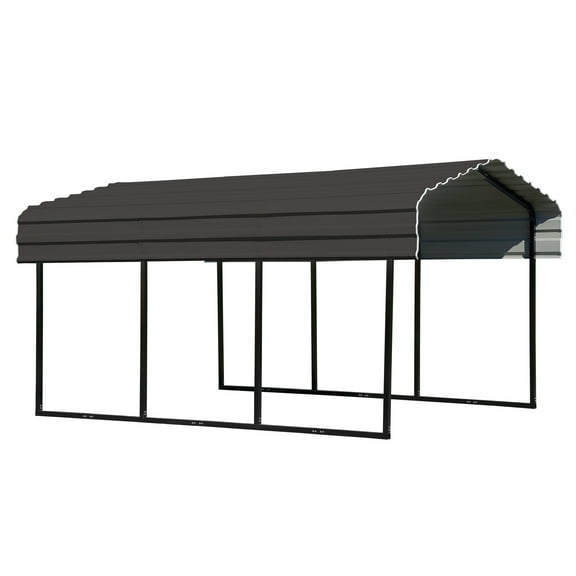 Arrow 10 x 15 x 7 ft Charcoal Carport