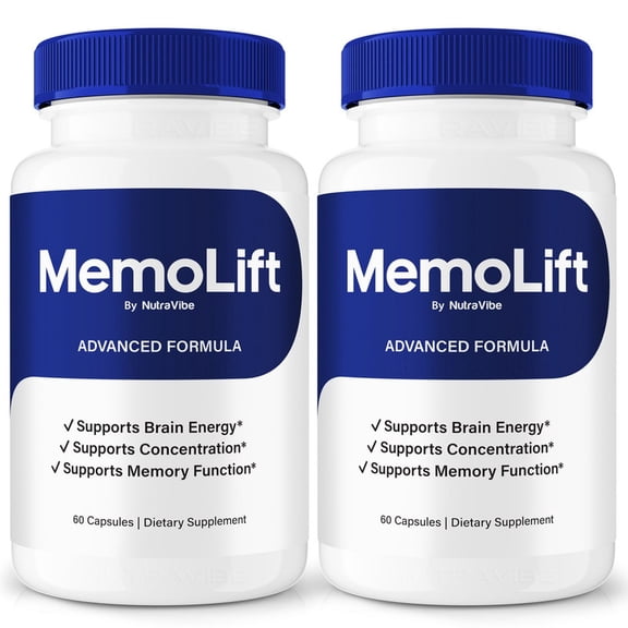 (2 Pack) MemoLift Pills – Daily Formula with a Natural Blend to Help Maintain Focus, Memory & Concentration | Clean, Gentle, Easy-to-Swallow Capsules for Everyday Sharpness (120 Capsules)