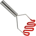 thumbnail image 1 of with Premium Silicone-Coated Stainless-Steel Design, Non-Scratch Cookware for Smooth Mashed Potatoes, Vegetables and ruits - Versatile Masher Hand Tool & Potato Smasher (Red), 1 of 7