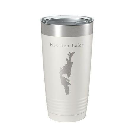 

Electra Lake Map Tumbler Travel Mug Insulated Laser Engraved Coffee Cup Colorado 20 oz White