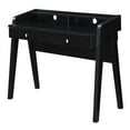 thumbnail image 3 of Convenience Concepts Newport 34.75 in. Tall Deluxe 2 Drawer Desk with Shelf, Black, All Ages, 3 of 6