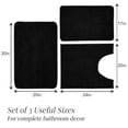 thumbnail image 2 of ZOPZO 3-Piece Bathroom Rug Set, Black, 17x24、20x24、20x32 Inch, Soft Microfiber Chenille Bath Mats with TPR Backing, Absorbent Mats for Bathroom, 2 of 6