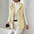 thumbnail image 6 of Kinrui Womens Sherpa Vest Textured Open Front Knit Flannel Vest Jackets Lightweight Outerwear with Pocket Yellow M, 6 of 9