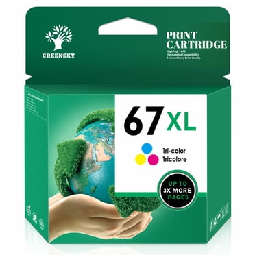 Greensk Color Ink 67 Replacement for HP 67XL Color Ink Cartridge to Use with Envy 6000 6055 6052 6058 6075 Envy Pro 6400 6455 6452 6458 DeskJet 1255 2732 2752 2755 4140 4152 4155  (1 Pack)