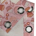 thumbnail image 4 of Ambesonne Polka Dots Grommet Curtain, Teapots Cups Cakes, 50" x 72", Pink Orange and Red, 4 of 6