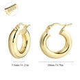 thumbnail image 6 of Alexcraft Chunky Hoop Earrings Thick Hoops for Women | Classic 14k Gold Silver Plated Round Tube Huggie Hoop Earrings with 925 Sterling Silver Post for Women Gift, 6 of 9