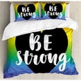 thumbnail image 3 of Pride Duvet Cover Set Twin Size, Be Strong Gay Parade Slogan Freedom Rights Equality Love Theme with a Heart Icon, Decorative 2 Piece Bedding Set with 1 Pillow Sham, Multicolor, by Ambesonne, 3 of 3