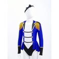 thumbnail image 3 of Doomiva Kids Girls Ringmaster Circus Show Halloween Dress-up Long Sleeve Leotard Tuxedo Showman Dancewear Blue 6, 3 of 5