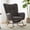 Gray, variant on Leumius Nursery Rocking Chair with Footrest,Teddy Fabric Upholstered Glider Rocker Chair with High Backrest,Side Storage Pocket & Solid Wood Legs,Comfy Accent Chair for Living Room Bedroom,Gray