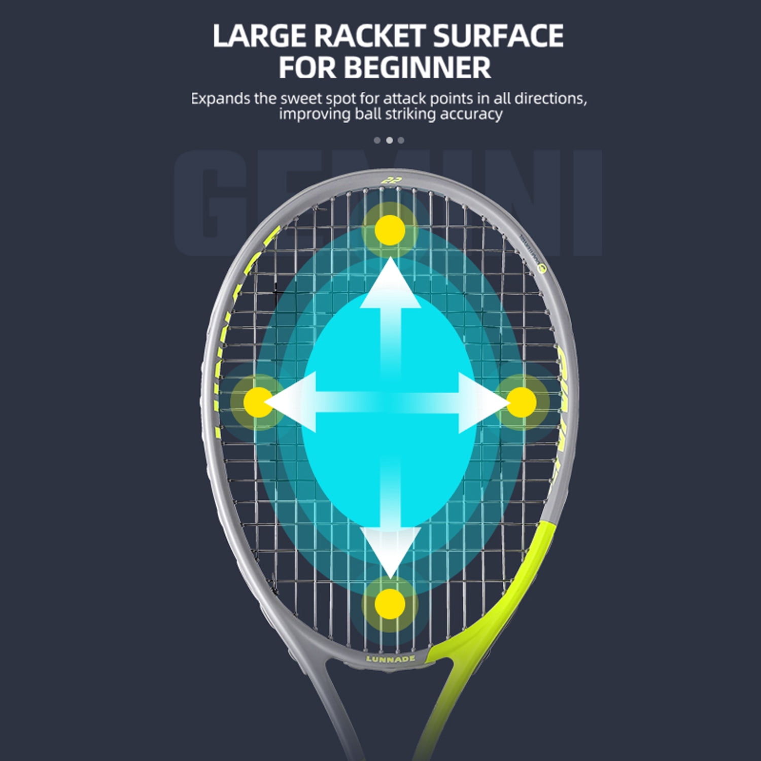 Gemini Pro-Grade Carbon Fiber & Aluminum Tennis Racket - Free bag, 6 Colors (High-Visibility Fluorescent Options), Lightweight Durable Performance for Adults Players, Arm-Friendly Shock Absorption