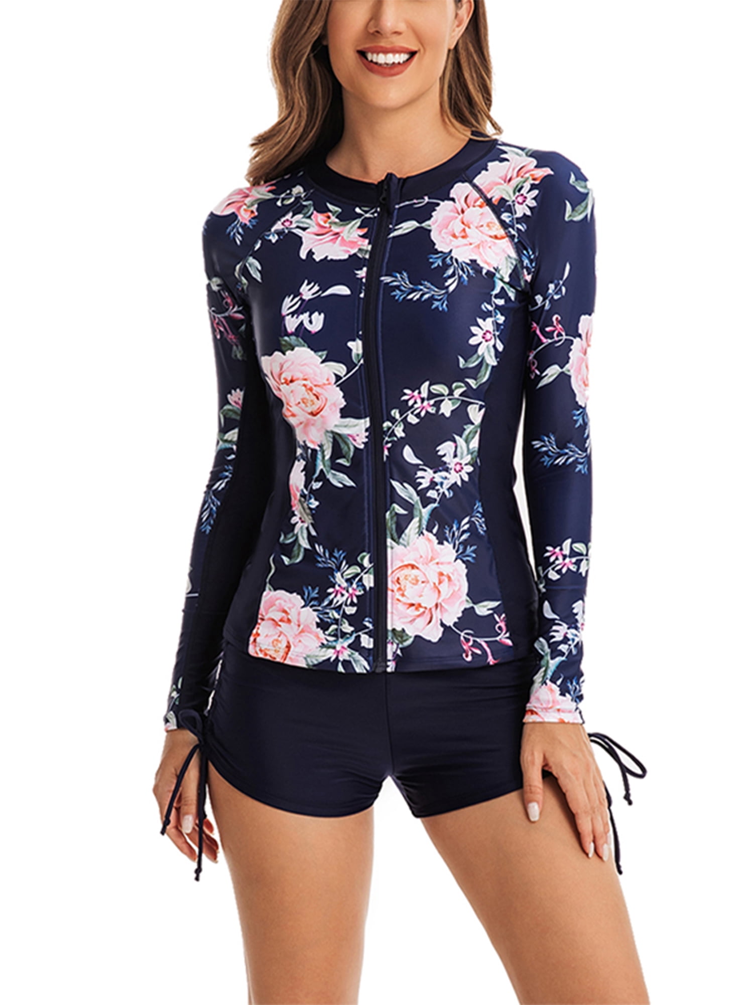 Glonme Ladies Swimwear Sun Protection Beachwear Rash Guard Wireless