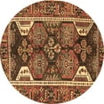 thumbnail image 1 of Ahgly Company Indoor Round Persian Brown Traditional Area Rugs, 4' Round, 1 of 4