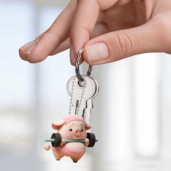 Goowood Cute Pig Car Mirror Hanging Accessories Acrylic Car Decor Rear View Mirror Ornament Lucky Charm for Women Men Auto Decorations