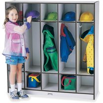 5 Section Coat Locker - Black