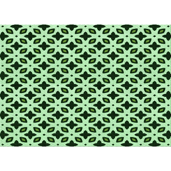 Ahgly Company Indoor Rectangle Patterned Dark Forest Green Area Rugs, 6' x 9'