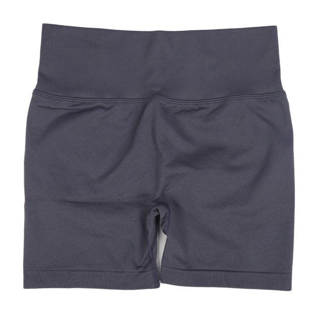 Pantalones cortos de entrenamiento de talle alto para mujer, levantamiento de glúteos, control de barriga, pantalones cortos atléticos para yoga y gimnasio, azul marino L