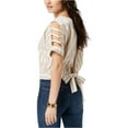 thumbnail image 2 of J.O.A. Womens Striped Knit Blouse, Beige, Large, 2 of 2