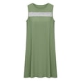 thumbnail image 2 of Pounoo Women's Casual Dresses Round Neck Sleeveless Sheer Panel Split Hem Sundresses Lightweight Loose Fit A Line Dresses Gift, 2 of 7