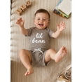 thumbnail image 4 of BemeyourBBs Newborn Baby Boys Summer Clothes Cute Infant Baby Boy Lil Bean Outfits Waffled Striped Short Sleeve Romper Tops Shorts 2Pcs Set, 4 of 9
