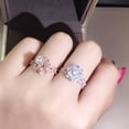 thumbnail image 4 of Rose Gold Floral Alloy Ring for Women Electroplated Elegant Flower Jewelry Gift for Her Party Glam Look Finish, 4 of 5