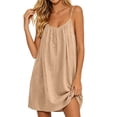 thumbnail image 4 of Backless Cami Dress for Women Short Mini Backless Dress Sleeveless Cami Lounge Dress Above Knee House Dress, 4 of 7
