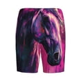thumbnail image 2 of Lsque Watercolor Painting White Horse Mens Sleep Pajama Shorts,Short Pajama Pants, Cotton Ultra-Soft Knit-3X-Large, 2 of 9