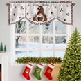 thumbnail image 3 of Christmas Gnome Tie Up Valances Curtain, Red Green Winter Dwarfs Xmas Retro Linen Adjustable Rod Pocket Short Window Treatment Tie Up Curtains Valances for Kitchen Living Room Bathroom 60x18 Inches, 3 of 9
