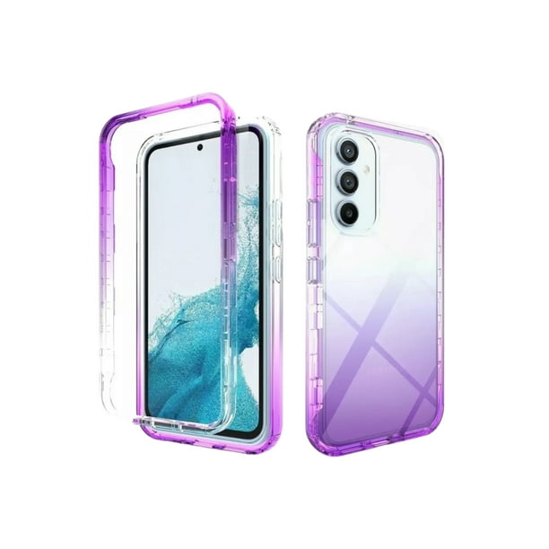 Funda 360 Degradada Cely Vesmir Uso Rudo Para Samsung A34 Morado con 2 Micas de Pantalla
