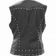 thumbnail image 2 of Giovanni Navarre Tailored Ladies Faux Leather Studded Vest w lining side pockets, 2 of 2