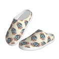 thumbnail image 2 of Daiia 70s Disco Ball Print Women’s Fuzzy Slippers Memory Foam Lightweight House Shoes Cozy Loafer Flannel House Shoes-46/47, 2 of 7