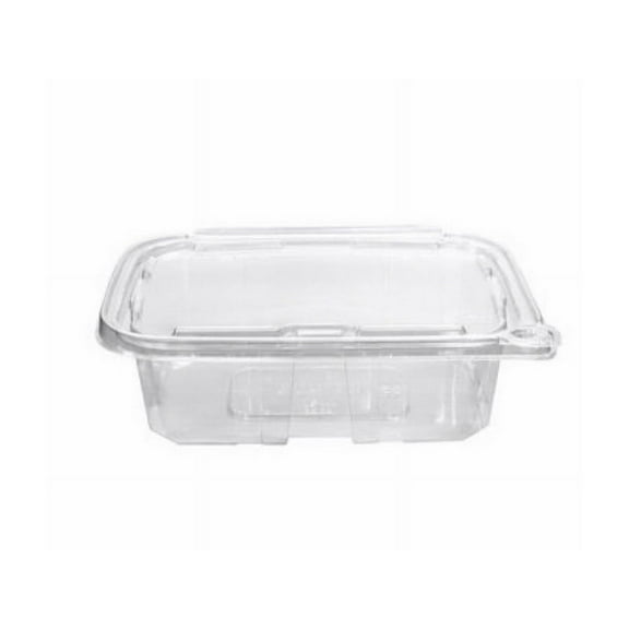 Eatery Essentials 24 oz RPET Hinged Lid Tamper Evident Container, RPET, Clear | 200/Case