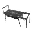 thumbnail image 4 of Mesa de campamento al aire libre mesa de picnic de aluminio múltiple aluminio estable altura ajustable de escritorio ancho de escritorio para el patio Negro, 4 of 8