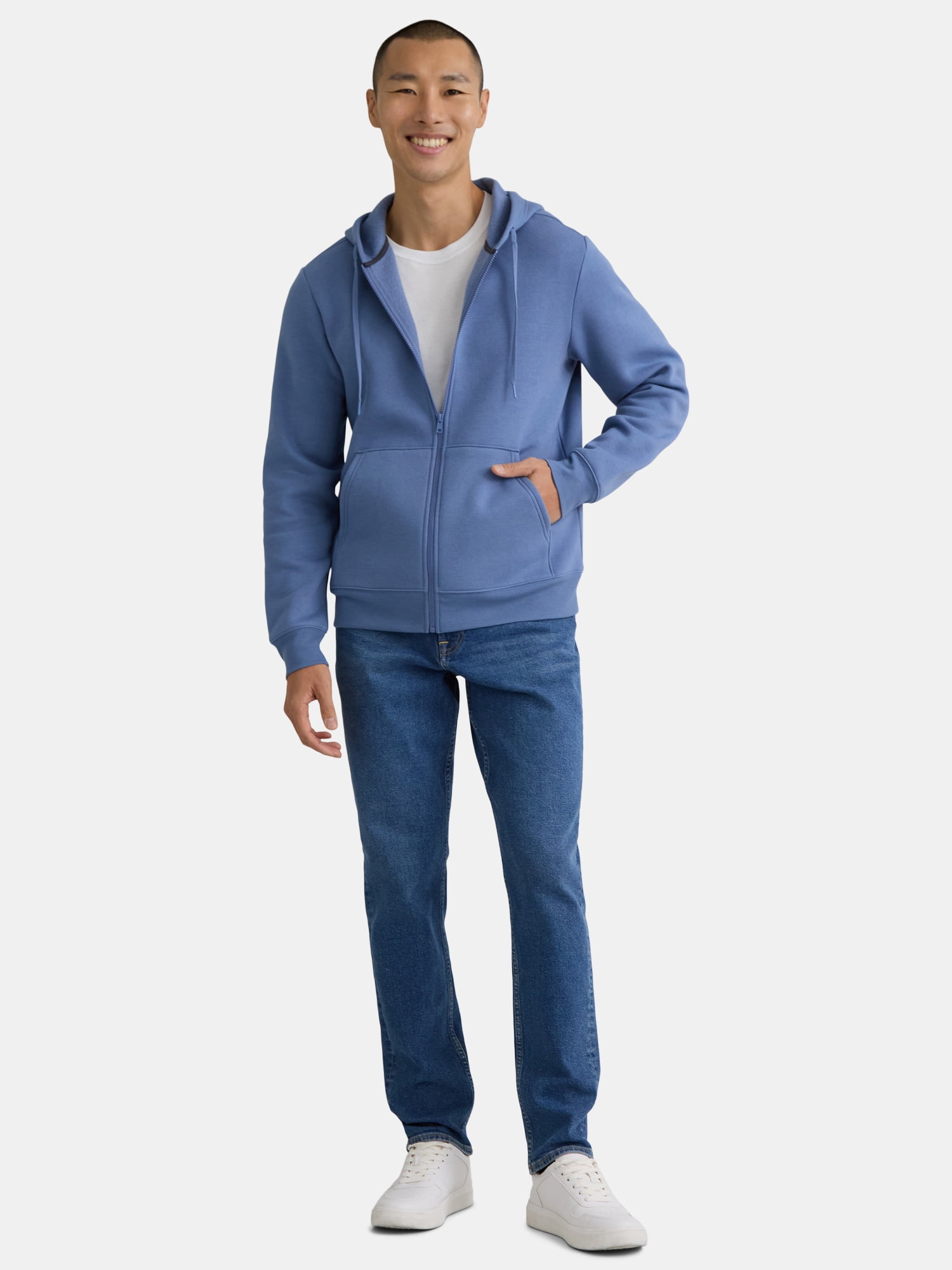 Athletic Works Men's and Big Men's Zip Up Fleece Hoodie Sweatshirt, Sizes XS-4XLT