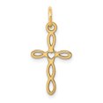 thumbnail image 1 of 14K Yellow Gold Laser Designed Cross Charm, 1 of 2