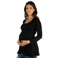 thumbnail image 2 of 24seven Comfort Apparel Long Sleeve Maternity Swing Tunic Top, 2 of 4