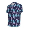 thumbnail image 3 of Daiia Silhouette Cats Pattern Men’s Polo Shirts,Solid Deck Shirt,Classic Fit, Breathable Cotton Polo for Casual and Sport Wear-4X-Large, 3 of 9