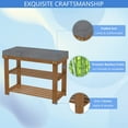 thumbnail image 4 of Bambloom Bamboo Shoe Rack Bench,3-Tier Shoe Organizer for Entryway,Walnut, 4 of 6