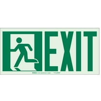 Brady Exit Sign, Polyester, 15" W, 7" H, Exit, White 114670