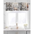 thumbnail image 2 of Christmas Elk Linen Curtain Valance for Bedroom/Bathroom/Kitchen/Living/Dining Room Window,Watercolor Winter Snowflake Xmas Forest Tree Deer Rod Pocket Topper Decorative Cafe Drapes Panel 42x18, 2 of 6