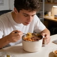 thumbnail image 5 of Stainless Steel Instant Bowl with Lid Double Wall Insulated Metal Material for Microwave Camping Soup Cereal Food, 5 of 5