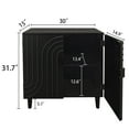 thumbnail image 4 of GZXS Modern 2-Door Accent Cabinet with Decorative Round Bead Detailing, 30-inch Compact Sideboard Storage Console for Home Office, Living Room, Small Space (Black), 4 of 8
