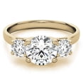 thumbnail image 3 of Solitaire Brilliance 3TCW Three-Stone Round Brilliant Lab Grown Diamond Engagement Ring 10K Yellow Gold, Ring Size 4, 3 of 5