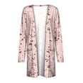thumbnail image 4 of Pompotops Chemisier Décontracté à Manches Longues Imprimé pour Femmes avec Poche Cardigan Liquidation, 4 of 5