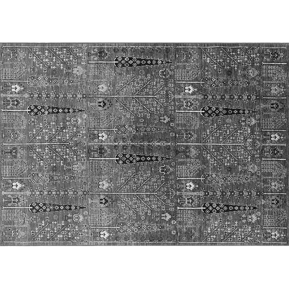 Ahgly Company Indoor Rectangle Oriental Gray Industrial Area Rugs, 7' x 9'