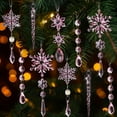 thumbnail image 3 of 18pcs Crystal Christmas Ornaments Acrylic Snowflake Icicle Ornaments with Drop Pendants for Christmas New Year Party Decorations (Colors), 3 of 7