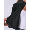 thumbnail image 5 of INSPIRE CHIC Sequin Jackets for Women's Velvet Capelet Cocktail Sprakly Bolero Shrugs S Black, 5 of 6