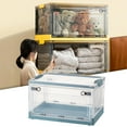 thumbnail image 2 of jifeng Collapsible Storage Bins Containers with Lid Storage Sorting Box Folding Storage Clear Blue, 2 of 9