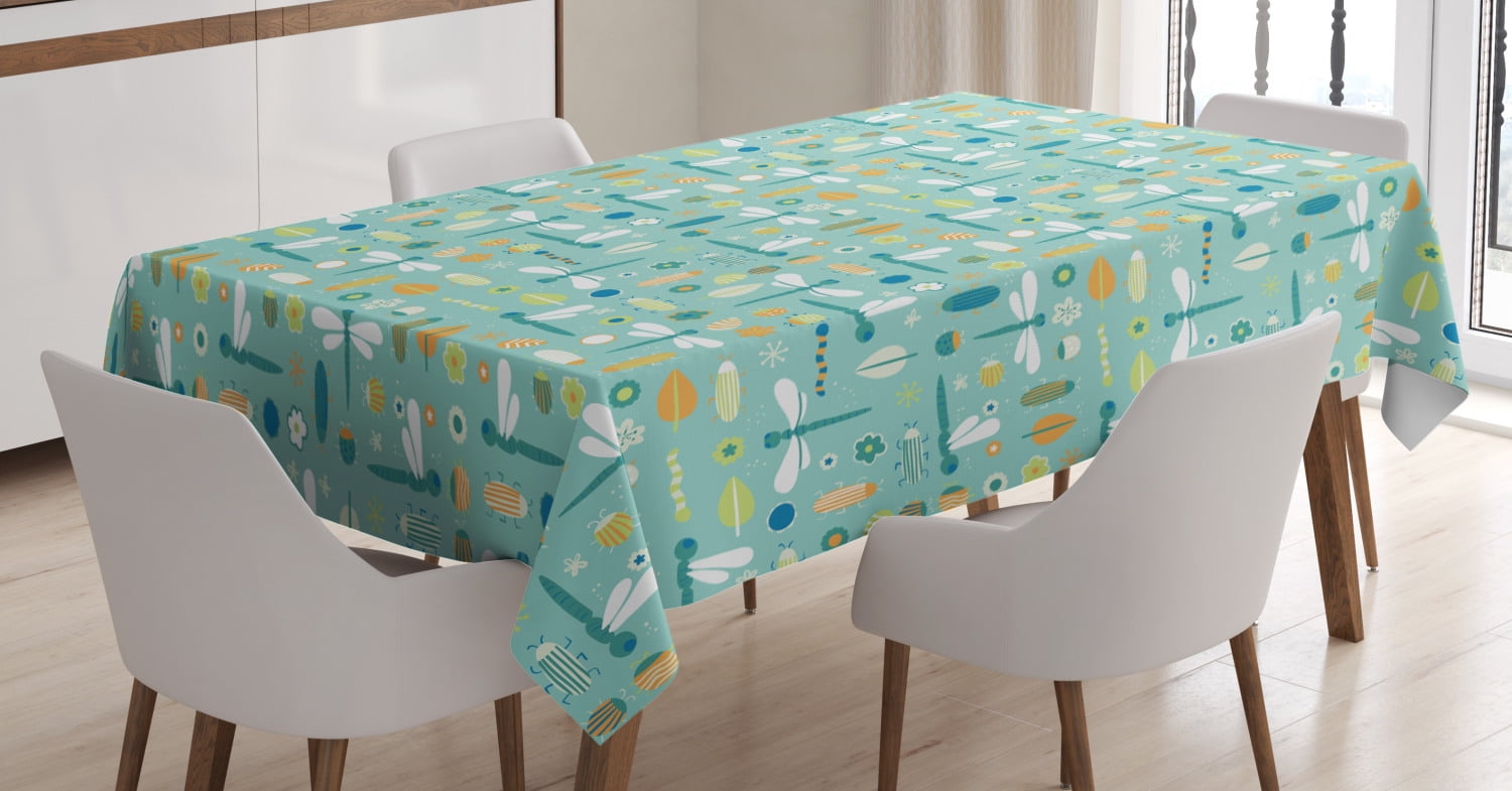 Kids Tablecloth, Cute Forest Creatures Nursery Style Cartoon Animals ...