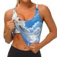 thumbnail image 3 of Daiia Cute Cloud Bichon Frise Printed Women's Sports Bra, Breathable Activewear Bra with U-Back Design and Removable Pads, Comfortable and Supportive for Yoga, Workout-Large, 3 of 8