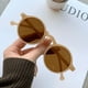 thumbnail image 3 of Mocha Milk Tea Color Gafas de sol Moda Estilo coreano Pequeñas gafas de sol con montura redonda para hombres y mujeres, 3 of 4